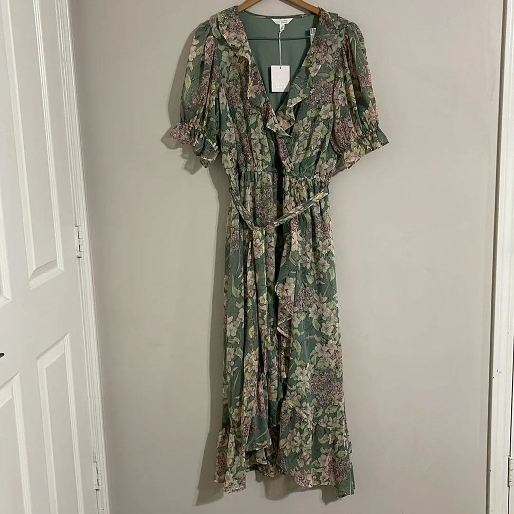 Lauren Conrad flowy ruffle tiered floral maxi dress xl - Picture 2 of 11